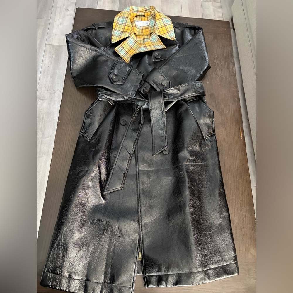 ASOS Black Leather Trench Coat
